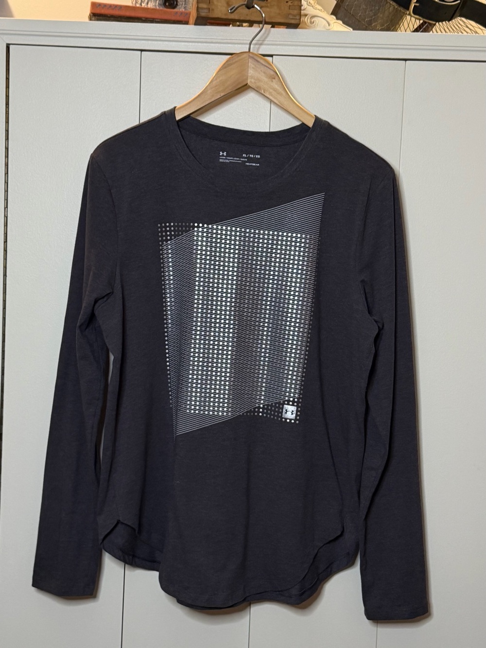 Under Armour Women’s Long Sleeve Graphic Tee - Black with Silver Print